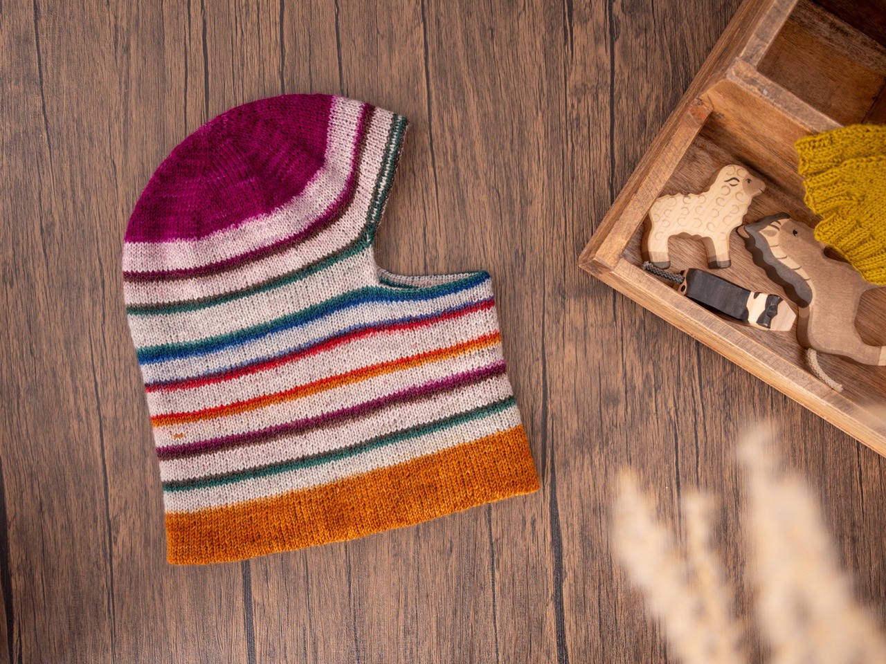 Schlupfmütze Robin, gestrickt aus Sockenwolle